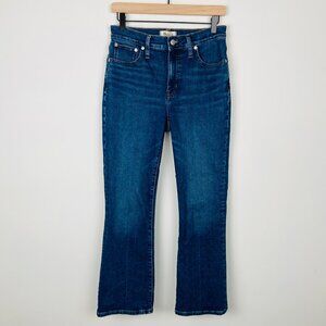 Madewell Mid-Rise Kickout Flare Jeans Crop Dark Medium Wash, Size 27